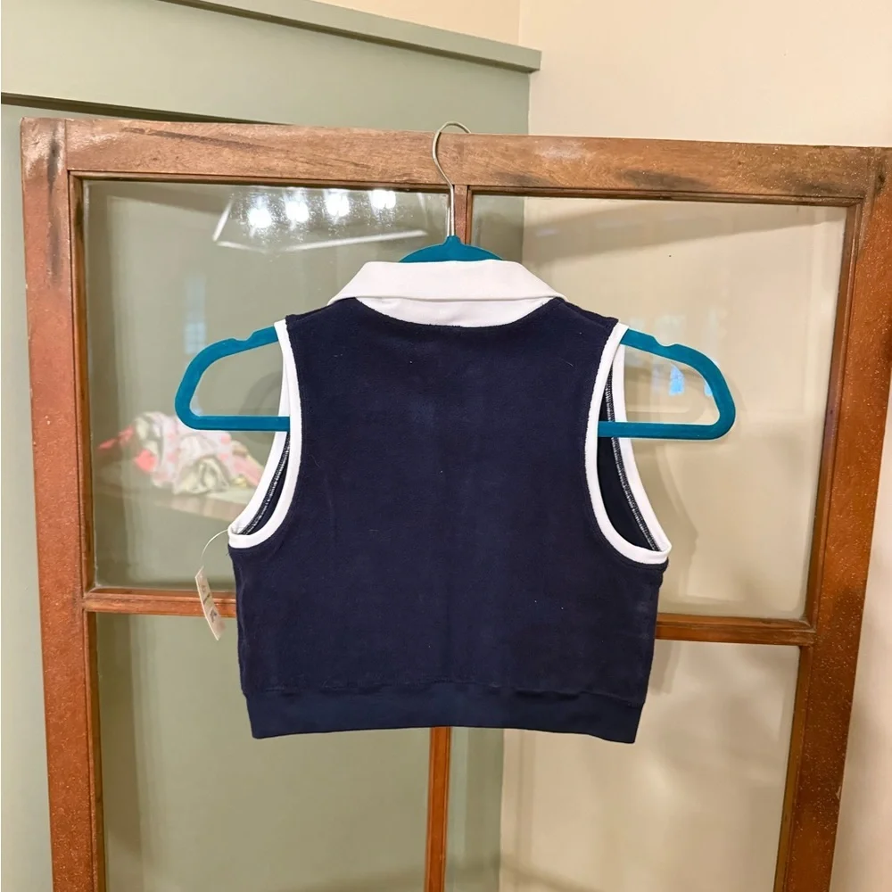 Offline by Aerie Purple Terry Cloth Crop Top with White Trim - Size XL - Picture 3 of 4